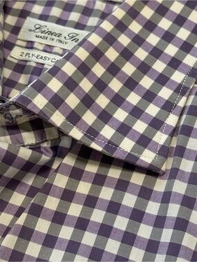 Linea In made in Italy Purple Gingham Men's Dress Shirt